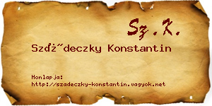 Szádeczky Konstantin névjegykártya